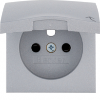 ELEMENT CENTRALNY DO GNIAZDA Z UZIEMIENIEM Z POKRYWĄ Z PRZYSŁONAMI STYKÓW ALUMINIUM MAT LAKIEROWANY B.KWADRAT/B.7 - HAGER - 3965838994