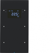 SENSOR DOTYKOWY PODWÓJNY Z REGULATOREM TEMPERATURY CZARNY SZKŁO R.3  - HAGER - 75642055