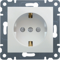 GNIAZDO SCHUKO Z PRZESŁONĄ STYKÓW BIAŁY LUMINA 2 - HAGER - WL1060