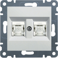 GNIAZDO KOMPUTEROWE PODWÓJNE 2X RJ45 KAT. 5E FTP BIAŁY LUMINA - HAGER - WL2140