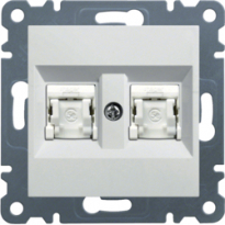 GNIAZDO KOMPUTEROWE PODWÓJNE 2X RJ45 KAT. 6 UTP BIAŁY LUMINA - HAGER - WL2160