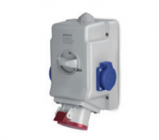 ZESTAW INSTALACYJNY 32A 400V 3P+N+PE + GNIAZDO 230V WYŁĄCZNIK 0-1 - SCAME - 513.3257-1FFS
