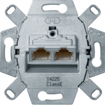 MECHANIZM GNIAZDA KOMPUTEROWEGO PODWÓJNEGO RJ45 UAE EKRANOWANE KAT. 6 KLASA E ONE.PLATFORM - HAGER - 455501