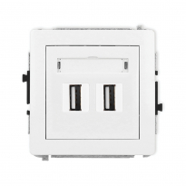 Gniazdo podwójne 2xUSB-A A - KARLIK - DGUSB-2