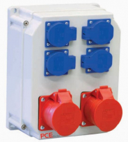 ROZDZIELNIA BUDOWLANA GNIAZDA 2X16A/5P + 4GS IP44 ECOLINE - PCE - 90EKO005
