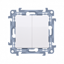 Łącznik świecznikowy z podświetleniem LED i do wersji IP44 (moduł) 10AX, 250V~, zaciski śrubowe; biały !Posiada wkładkę uszczelniającą pod klawisze - KONTAKT SIMON - CW5BL.01/11