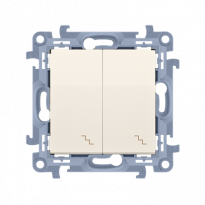 Łącznik schodowy podwójny z podświetleniem LED (moduł) 10AX, 250V~, zaciski śrubowe; krem - KONTAKT SIMON - CW6/2L.01/41
