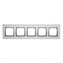 Ramka 5-krotna Nature-Metal, INOX KLASYCZNY, IP20/IP44* (*IP44-należy zastosować zestaw uszczelek DUN5) - KONTAKT SIMON - DRN5/77