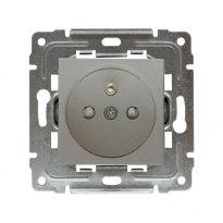 GNIAZDO POJEDYNCZE Z UZIEMIENIEM INOX DANTE - KOS - 454134