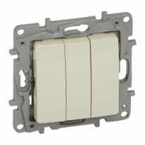 ŁĄCZNIK POTRÓJNY ZACISKI AUTOMATYCZNE 10AX 250V IP20 KREMOWY NILOE2 - LEGRAND - 764603