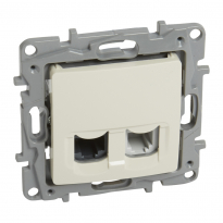 GNIAZDO KOMPUTEROWE TELEFONICZNE RJ12+RJ45 KAT.5E UTP KREMOWE NILOE2 - LEGRAND - 764670