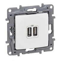 GNIAZDO PODWÓJNE USB 2400 MA BIAŁY NILOE - LEGRAND - 764594
