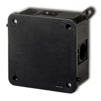 Puszka instalacyjna hermetyczna bez złączek 100x100mm IP44 czarna (opakowanie 8 szt) - KARLIK - 12PHS-5