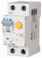 WYŁĄCZNIK NADPRĄDOWY Z MODUŁEM RÓŻNICOWYM, 1+N BIEGUNOWY PKNM-16/1N/C/003-A-MW . - EATON - 236217