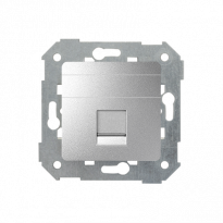Pokrywa 1x gniazdo RJ45, płaska z żaluzją (moduł); aluminium - KONTAKT SIMON - 82005-93