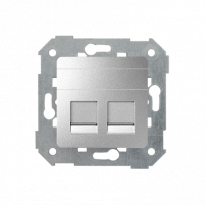 Pokrywa 2x gniazdo RJ45, płaska z żaluzjami (moduł); aluminium - KONTAKT SIMON - 82006-93