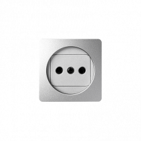 Pokrywa gniazda pojedynczego bez uziemienia z przesłonami; aluminium - KONTAKT SIMON - 82040-93