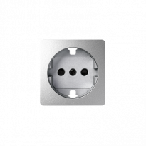 Pokrywa gniazda pojedynczego Schuko z przesłonami; aluminium - KONTAKT SIMON - 82041-93