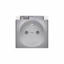 Pokrywa gniazda pojedynczego - klapka transparentna IP44; aluminium - KONTAKT SIMON - 82068KD-93