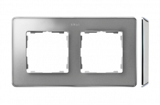 Ramka 2-krotna, Detail SELECT-metal, ALUMINIUM / podstawa Chrom - KONTAKT SIMON - 8201620-093