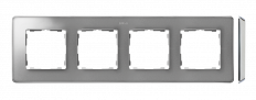 Ramka 4-krotna, Detail SELECT-metal, ALUMINIUM / podstawa Chrom - KONTAKT SIMON - 8201640-093