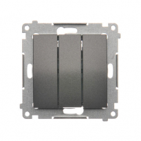 Łącznik potrójny z podświetleniem LED (moduł) 10AX, 250V~, szybkozłącza; antracyt - KONTAKT SIMON - DW31L.01/48