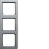 RAMKA POTRÓJNA ALUMINIUM AKSAMIT LAKIEROWANY Q.1 - HAGER - 10136084
