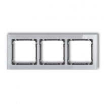 DECO Ramka uniwersalna 3-krotna - efekt szkła (ramka: szara; spód: grafitowy) - KARLIK - 15-11-DRS-3