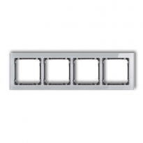DECO Ramka uniwersalna 4-krotna - efekt szkła (ramka: szara; spód: grafitowy) - KARLIK - 15-11-DRS-4