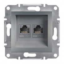 GNIAZDO KOMPUTEROWE PODWÓJNE KAT.6 UTP BEZ RAMKI STAL ASFORA. - SCHNEIDER ELECTRIC - EPH4800162