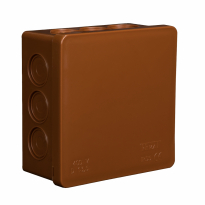 PUSZKA N/T 86X86X40MM IP55 DEKIEL KLIK-KLAK Z OSŁONĄ BRĄZ VP 003-02. - ELEKTROPLAST OPATÓWEK - 61.114