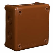 PUSZKA N/T 98X98X42MM IP55 BEZ ZACISKÓW DEKIEL NA 4 WKRĘTY BRĄZ VP 042-02. - ELEKTROPLAST OPATÓWEK - 61.144