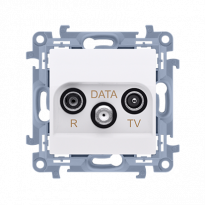 Gniazdo antenowe R-TV-DATA (moduł). 1x wejście: 5-862 MHz; biały - KONTAKT SIMON - CAD.01/11