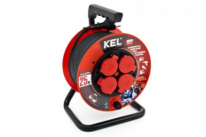 PRZEDŁUŻACZ BĘBNOWY PROFESSIONAL LINE; 4x2p+Z; IP44; 16A; H05RR-F; 3x1,5; 25m; CZARNY - PLASTROL - PB-PRO/S/25M/3X1,5/H05RR-F/CZARNY