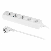 PRZEDŁUŻACZ Z PIĘCIOKROTNYM GNIAZDEM ECO; 5X2p+z; 10A; 1,5m; BIAŁY - PLASTROL - PS-570/1,5 E BIALY