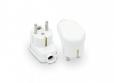WTYCZKA KĄTOWA ROZBIERALNA 16A 250V 2P+Z UNI-SCHUKO BIAŁY - PLASTROL - WT-16U BIAŁY