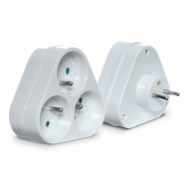 ROZGAŁĘŹNIK POTRÓJNY 16A 3X2P+Z 250V BIAŁY  - PLASTROL - R-36P BIAŁY