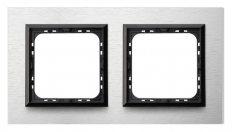 RAMKA PODWÓJNA SZCZOTKOWANE ALUMINIUM IMPRESJA. - OSPEL - R-2YAC/62/25