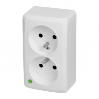 GNIAZDO PODWÓJNE Z UZIEMIENIEM BIAŁY IP20 BERG - ELEKTRO-PLAST NASIELSK - 3743-00