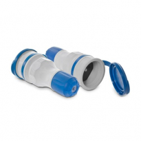 GNIAZDO PRZENOŚNE Z KLAPKĄ 1-FAZOWE 16A 2P+Z 250V IP54 SZARO-NIEBIESKI EXTREM - PLASTROL - GN-54 SZARO-NIEBIESKI EXTREM