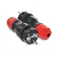 WTYCZKA PROSTA 16A 250V 2P+Z UNI-SCHUKO IP54 CZARNY-CZERWONY - PLASTROL - WT-54 CZARNO-CZERWONY EXTREM