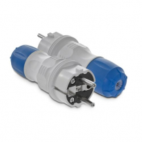 WTYCZKA PROSTA 16A 250V 2P+Z UNI-SCHUKO IP54 SZARY-NIEBIESKI - PLASTROL - WT-54 SZARO-NIEBIESKI EXTREM