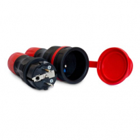 ZESTAW INSTALACYJNY 16A GNIAZDO GN-54 + WTYCZKA WT-54 250V IP54 CZARNO-CZERWONY EXTREM. - PLASTROL - ZWG-54 CZARNO-CZERWONY EXTREM