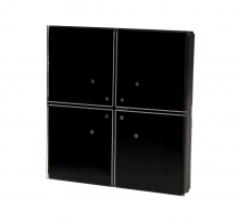 Szklany przycisk dotykowy do automatyki domowej dowolnego producenta 24V, czarny - F&F - GS4-DC-B