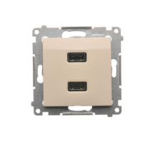 Ładowarka 2 x USB (moduł), 2.1 A, 5V DC, 230V; kremowy - KONTAKT SIMON - DC2USB.01/41