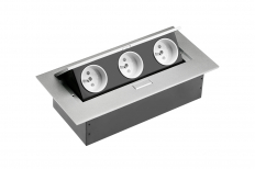 PRZEDŁUŻACZ BIURKOWY 3X GNIAZDO Z UZIEMIENIEM, ALUMINIUM. - GTV - AE-PB03GU-53