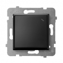 ŁĄCZNIK SCHODOWY POJEDYNCZY ZACISKI AUTOMATYCZNE 10AX 250V IP20 CZARNY METALIK ARIA - OSPEL - ŁP-3U/m/33