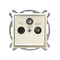 GNIAZDO RTV-SAT Z DWOMA WYJŚCIAMI SAT ECRU ARIA. - OSPEL - GPA-U2S/m/27