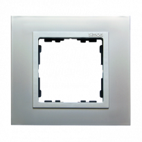 Ramka 1-krotna Nature-metal, Aluminium / pierścień aluminium mat - KONTAKT SIMON - 82917-33