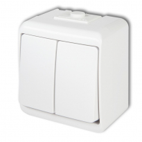 ŁĄCZNIK ŚWIECZNIKOWY IP 44, 10AX 250V~ BIAŁY JUNIOR - KARLIK - WHE-2